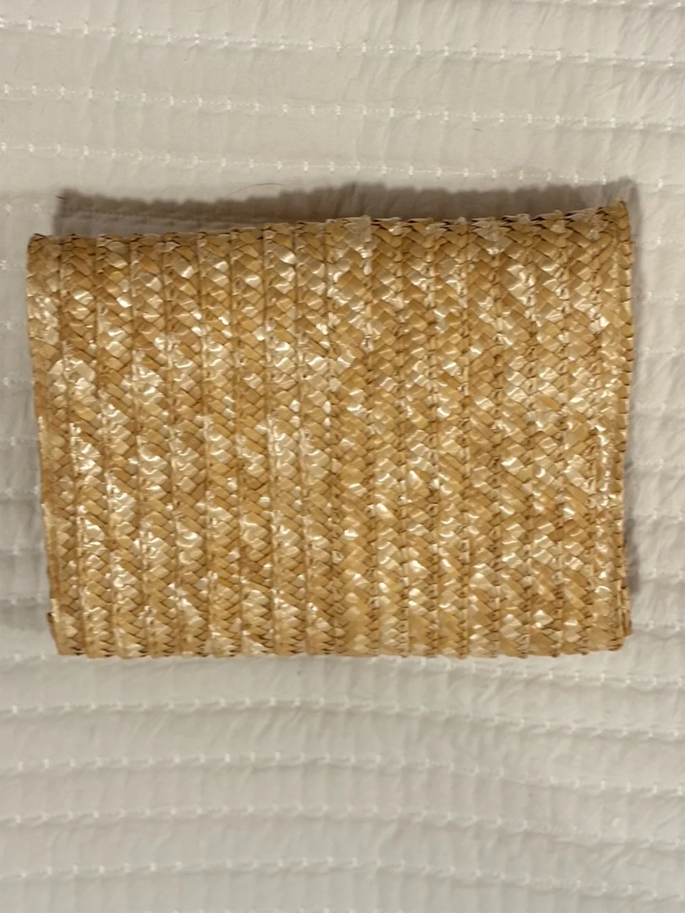EWC Natural Woven Straw Clutch ECO FRIENDLY NEW Beach Wedding Resort Vaca Clutc